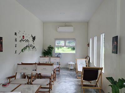 Bright studio interior with natural light and minimalist decor.